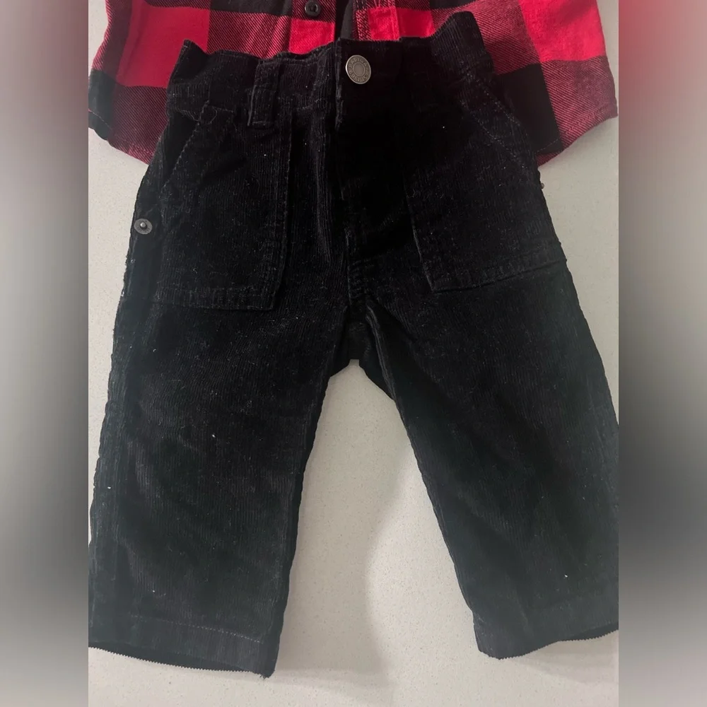 Baby Gap Flannel Shirt &‎ Corduroy Pants Outfit 3-6 Months